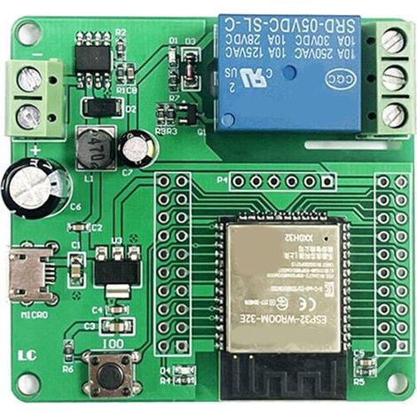 Geeignet für das ESP32-WROOM Einkanal-Relais-Entwicklungsboard, Einzelrelaismodul, Gleichstromversorgung 7-60V, geeignet für Haushaltsgerätezubehör. (1/3)