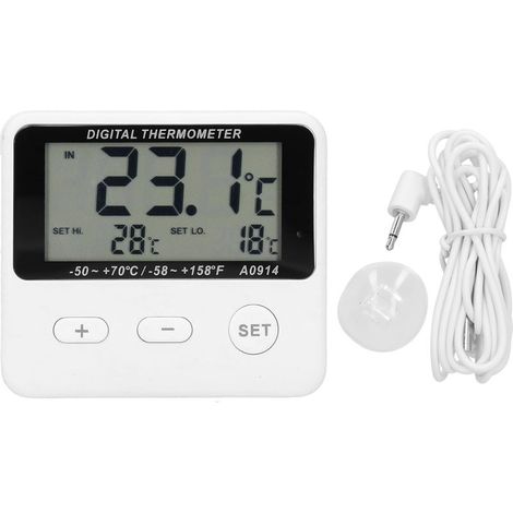 Thermomètre d'alarme pour réfrigérateur, mesure universelle de la température intérieure et extérieure avec sonde (1/5)