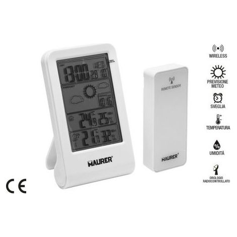 TERMOMETRO DIGITALE WIRELESS CON STAZIONE METEO (26982)