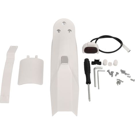 Kit de Garde-Boue Arrière pour Pneu de Scooter Xiaomi M365 avec Porte-Plaque et Feu Arrière Blanc (1/5)