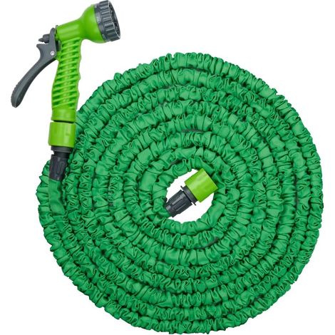 Tuyau d'Arrosage Extensible 15M – Tuyau Arrosage avec Pistolet – Tuyaux d'Arrosage pour Jardinage – Compact et Pratique – Vert (1/5)
