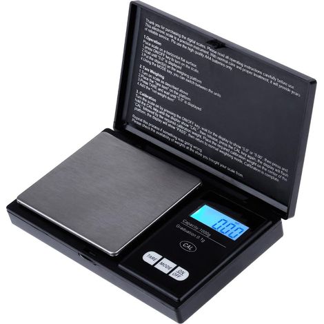 Balance Digitale - 1000 G - Précision 0,1 G - Pour Cuisine Bijoux Et Laboratoire - Noir - 1 Pièce (1/5)