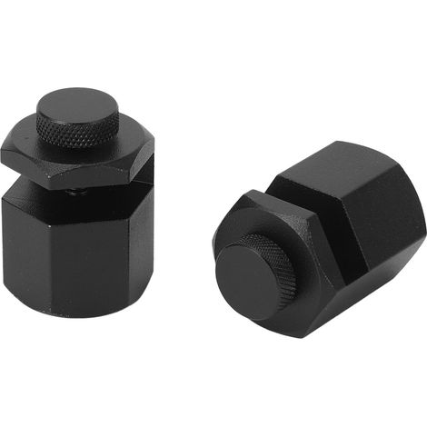 2 gabarits marches aluminium noir hexagone plat menuiserie fixation carrée 90° (1/5)