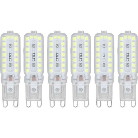 Ampoules LED G9 7W, lot de 6 pièces, éclairage à intensité variable 360°, ampoule de remplacement pour lampe murale ou de bureau, lumière blanche 220-240V (1/5)