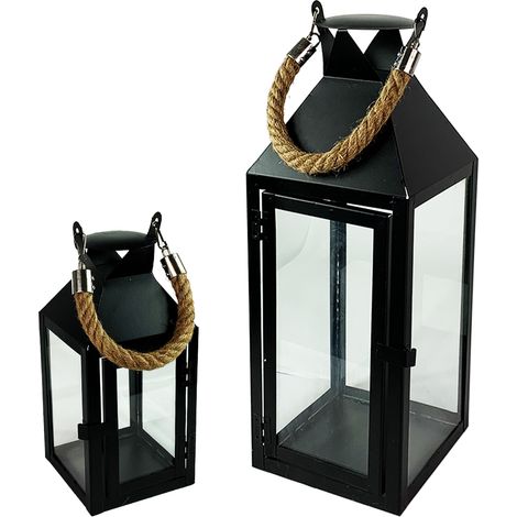 2er Set Metall-Laternen 25/38 cm-MMC8133-Mittel-klein