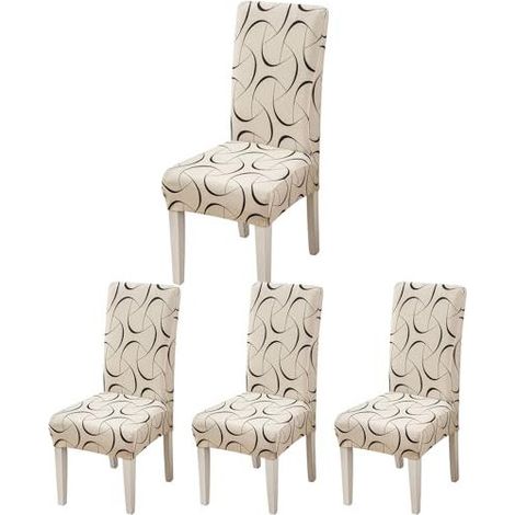 Housse de Chaise Élastique Lot de 4/6 - Housse Universelle pour Chaises de Salle à Manger, Mariage, Hôtel et Restaurant - Décoration Intérieure Extensible et Lavable (1/4)
