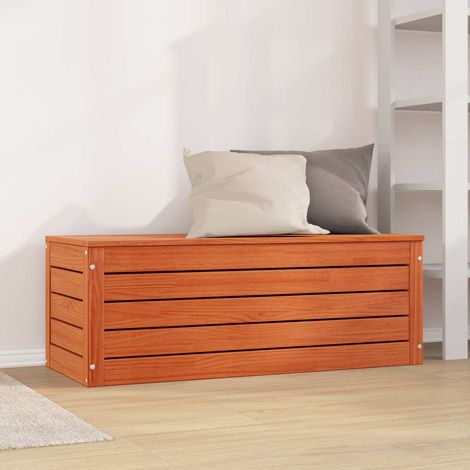 vidaXL Scatola di Stoccaggio Marrone cerato 109 x 36,5 x 33 cm
