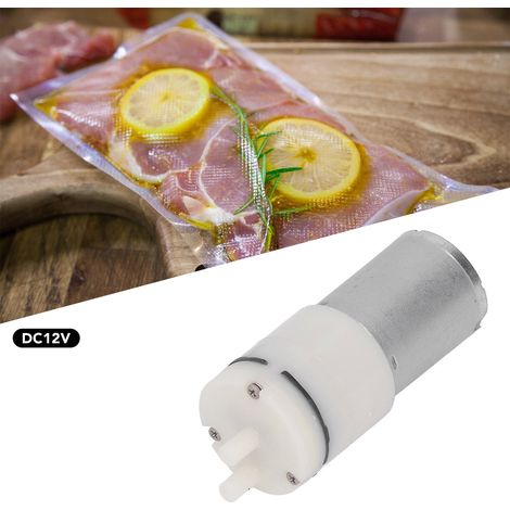 Micro-pompe à air 370 avec deux entrées d'air à angle de 0°, micro-pompe à air comprimé, pompe de remplissage d'air pour emballage sous vide, micro-pompe à membrane, pompe de désinfection par pulvéris (1/5)