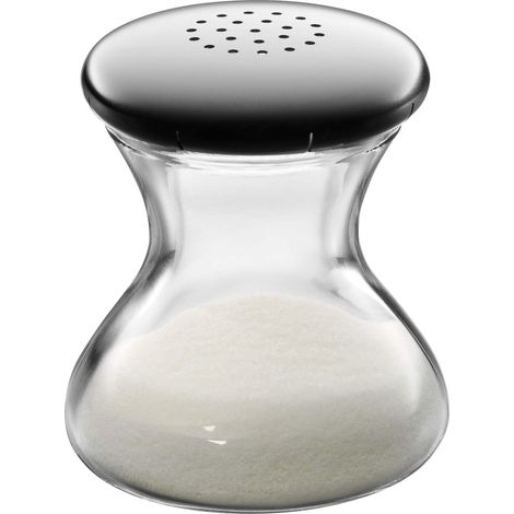 Salière 4,5 cm, Max et Moritz, verre, acier inoxydable mat, va au lave-vaisselle (1/3)