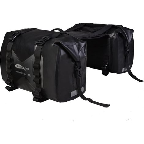 Wasserdichte Motorrad-Satteltaschen 50L, abnehmbar, verstellbar, schwarz (1/5)