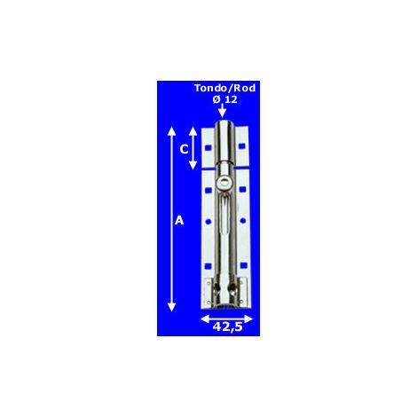 Catenaccio portalucchetto Inox asta tonda 170mm. AL250IN15 Aldeg