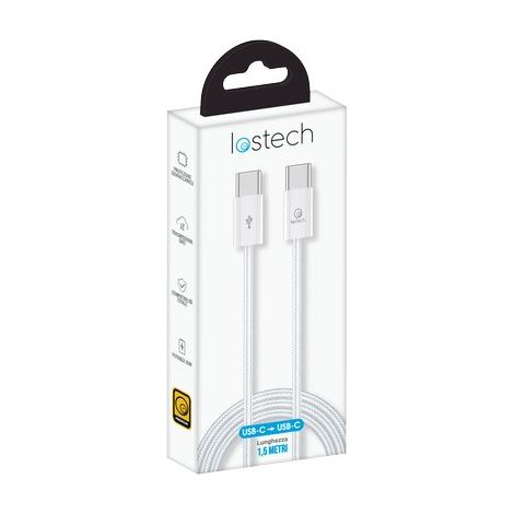 CAVO SMARTPHONE LS-NB0 LOSTECH - TYPE-C/TYPE-C COLORE BIANCO CM 150- 3 pezzi