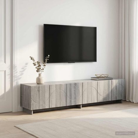 vidaXL TV Stand 180 x 34.5 x 40 cm Grey Sonoma Engineered Wood (1/5)