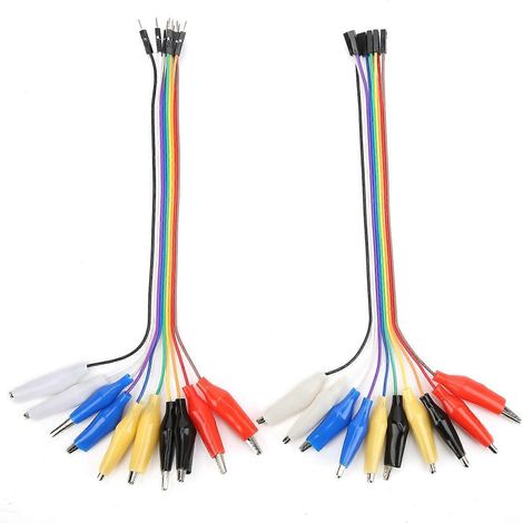 Krokodilklemmen-zu-Brückenkabel, 20-polig, Stecker/Buchse, Steckbrett-Testkabel, 20 cm