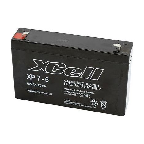 XCell XP 7 - 6 XCEXP76 Batterie au plomb 6 V plomb (AGM) (l x H x P) 151 x 100 x 34 mm cosses plates 4,8 mm, cosses plates 6,35 mm sans entretien Y857152 (1/2)