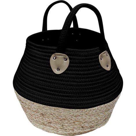 Panier de Rangement Déco "Osinella" 32cm Noir (1/2)