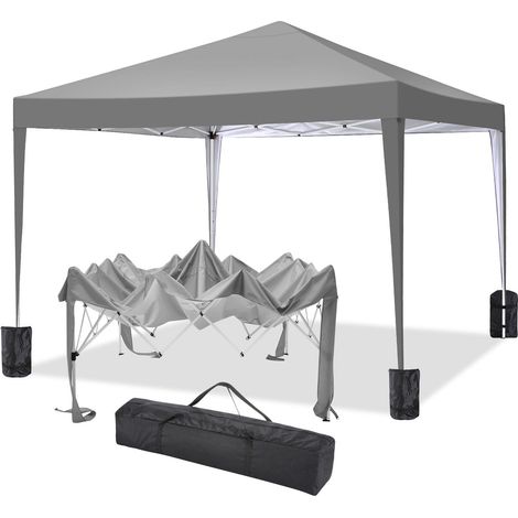 Carpa de jardín plegable 3x3m Protección UV impermeable, Barnum plegable para bodas, picnics, mercados, camping, Gris (1/5)