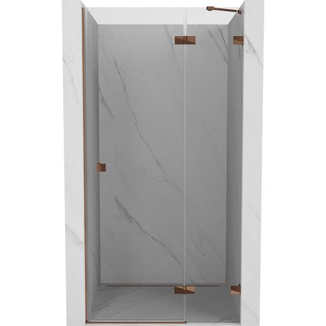 Mexen Lunar puerta de ducha abatible derecha 75 cm, transparente, oro rosa - 834-075-000-60-00-P (1/5)