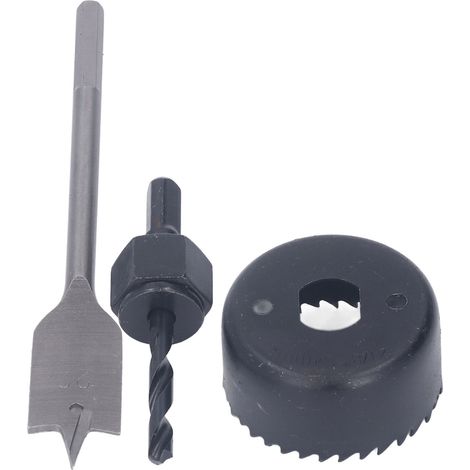 Set mit 3 Holzbohrern aus legiertem Stahl, Flachkopf mit spitzen Zähnen, polierte Oberfläche, Lochsäge zum Bohren und für Holzbearbeitungsarbeiten