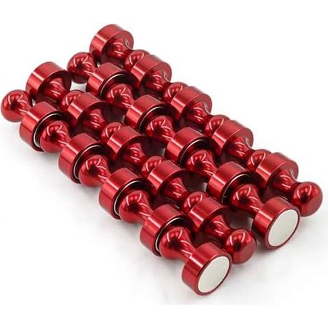20 magneti rossi da frigorifero, piccoli e potenti, ideali per lavagne, aule, cucine, come decorazione, per armadietti, accessori per ufficio e altro ancora. (1/2)