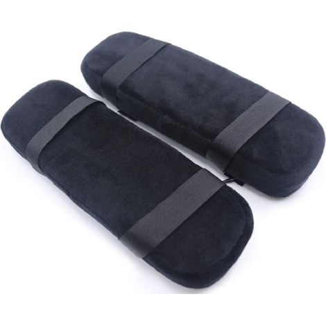 2pcs Coude Oreiller Accoudoir en Mousse Mémoire pour Chaise de Bureau et Chaise de Jeu Coussins de Bras de Chaise (Noir)