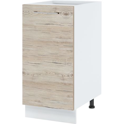 Meuble bas de cuisine Bellissi Noyer Blanchi 1 porte L 40 cm
