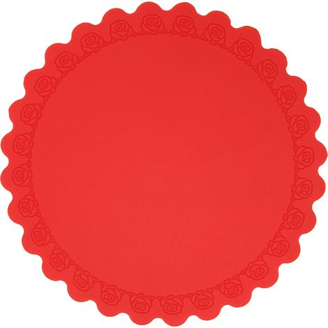 Lot de 2 Tapis de Cuisson en Silicone Résistant à la Chaleur pour Friteuse à Air, Four Grille-pain et Machine à Café - Rouge (1/5)