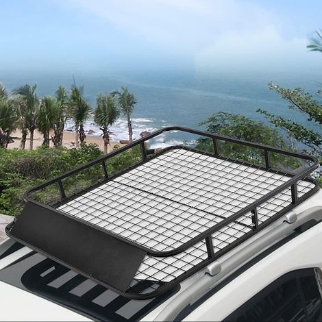 Costway – Porte-bagages de toit pour voiture en fer 122,5x102cm – Capacité 75 kg – Déflecteur d’air pour réduction du bruit – Montage facile (1/5)