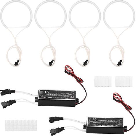 Satz mit 4 weißen CCFL-LED-Angel-Eyes-Scheinwerfern mit Halo-Ring, Tagfahrlicht und CCFL-Blinkern für BMW E36, E46, E39 und E38 (1/5)