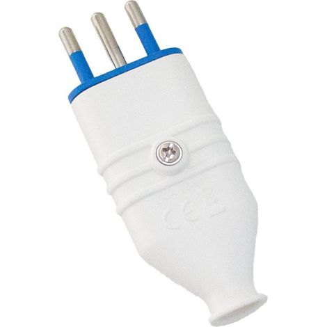 Spina Antischiacciamento 2P+T In PVC 16A 250V Bianco