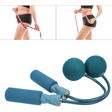 Corde à sauter sans fil pour fitness, entraînement sportif et brûlage de graisse - Hommes, femmes, enfants - Bleu (1/5)