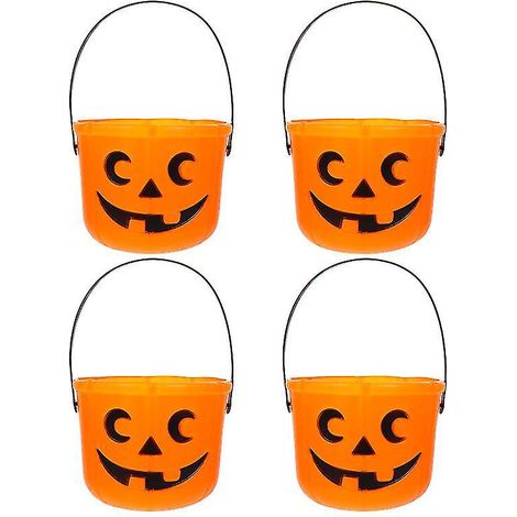 4 Kürbiseimer für Halloween-Dekorationen (1/3)