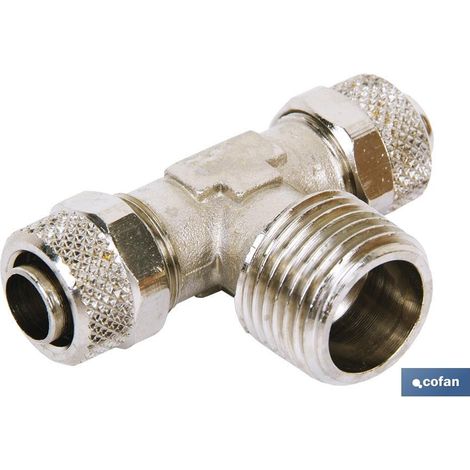 COFAN t conica macho t5/3 - r1/8 , Racor cónico en forma de T con rosca macho