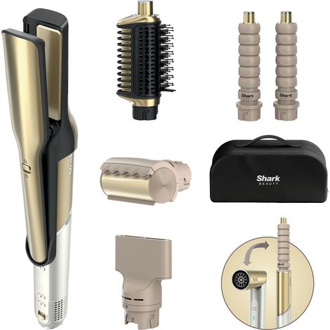 Shark HD6051SEU Glam by Flexstyle Set completo con accessorio Anticrespo 5 in 1 Multistyler