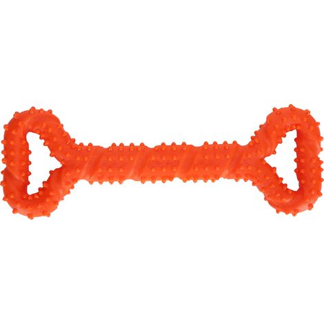 Jouet à mâcher TPR pour chien, bâton de nettoyage des dents en forme d'os, jouet molaire interactif pour animaux de compagnie, Orange (1/5)