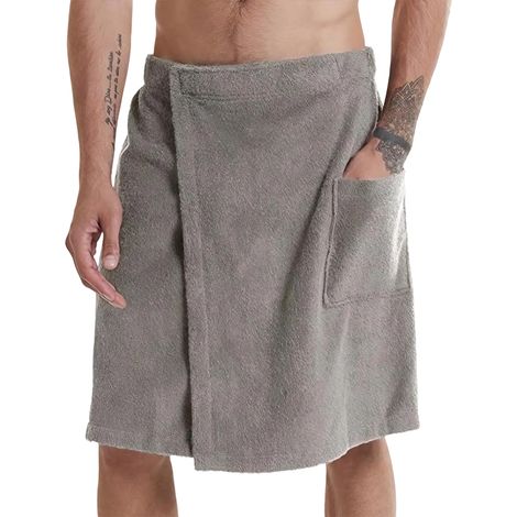 Serviette de bain, serviette de plage, serviette de bain portable pour homme, peignoir de douche avec poche, serviette de bain 1 pièce. (1/5)
