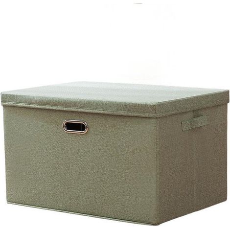 Aufbewahrungsbox mit Deckel – faltbar – waschbar – Stoffbox – 32 x 24 x 18 cm – Dunkelgrau (1/5)