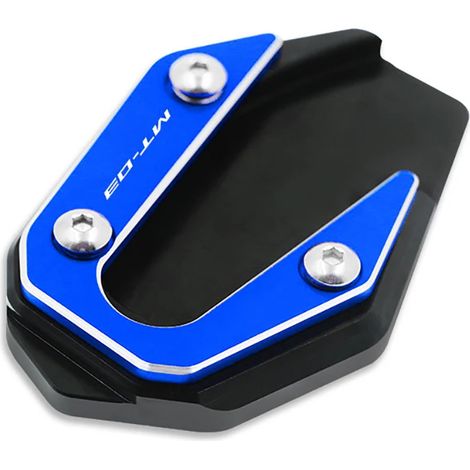 (bleu-MT-03) Compatible avec les motos Yamaha MT-03, MT-25, R3 et R25 (2017-2021) : béquille latérale CNC, extension et coussinet. (1/4)