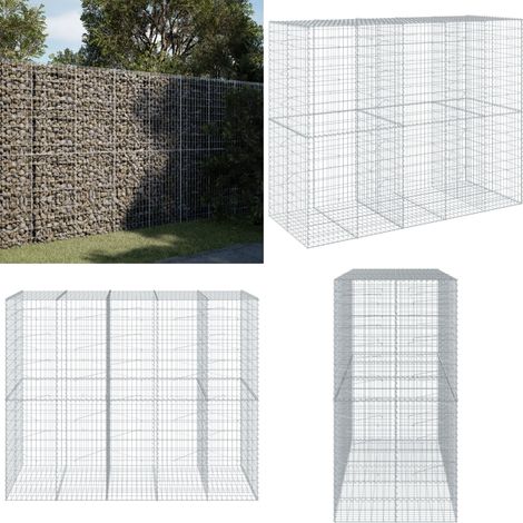vidaXL Panier gabion avec couvercle 250x100x200 cm fer galvanisé (1/5)