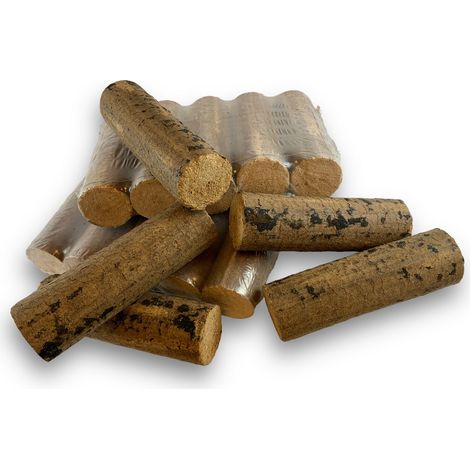 Kibros – Bûches compressées hêtre 100% naturel – Haut pouvoir calorifique 18 MJ/kg – 3x plus performantes – Pour poêles et inserts – Paquet de 15 bûches