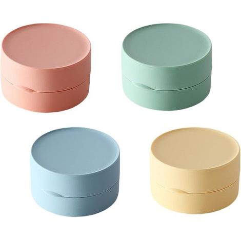 Portasapone, set da 4 pezzi, porta sapone, scatola da viaggio per sapone, scatola per sapone con coperchio, accessori da bagno, formato da viaggio per articoli da toeletta per vacanze e viaggi (1/5)