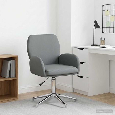 vidaXL Silla de escritorio giratoria 54 x 58 x 90 cm Gris oscuro Tela (1/5)
