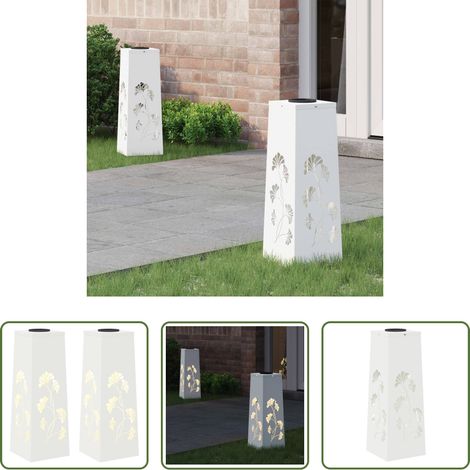 Wegeleuchten - Solar LED Weg Licht 2 pcs Weiß Kalt gewalzter Stahl (1/5)