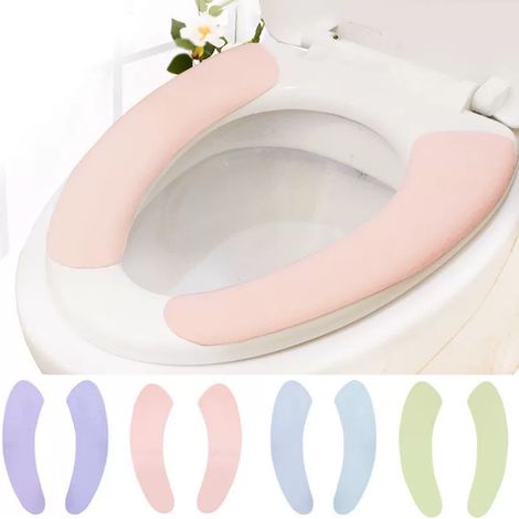 WC-Sitzbezüge (Paar) – selbstklebend – für den Heimgebrauch im Herbst und Winter – wasserfeste WC-Aufkleber – im Badezimmer abwaschbar (1/2)
