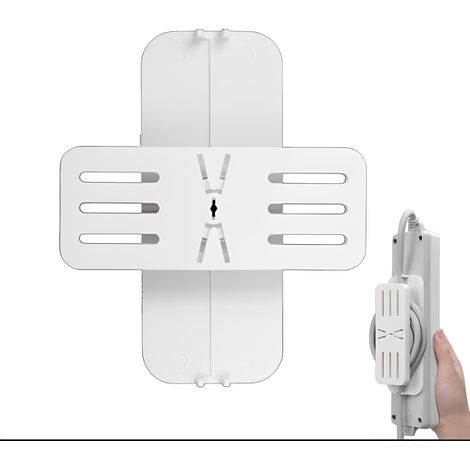 Lot de 6 supports de prise de courant rotatifs à 360° - Auto-adhésifs sans perçage - Support de bande Power Strip Holder - Matériau ABS - Colle nano forte - Montage mural pour prises, routeurs (1/5)