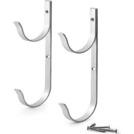 Kit de crochets pour perche de piscine en aluminium blanc (vis incluses) - convient aux piscines et aux perches télescopiques (1/5)