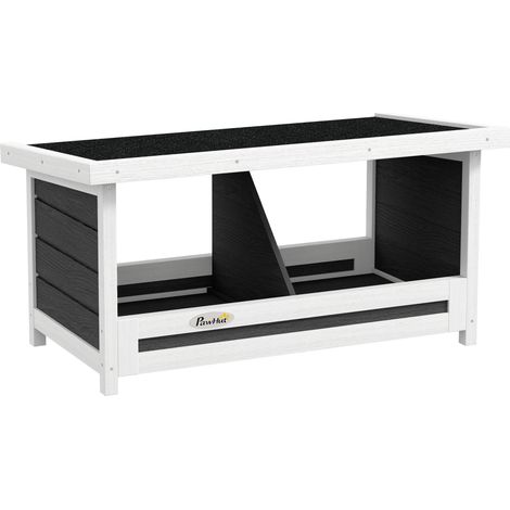 Pondoir poule 3 compartiments avec toit bitumé, structure bois 66x37x34 cm, gris et noir (1/5)