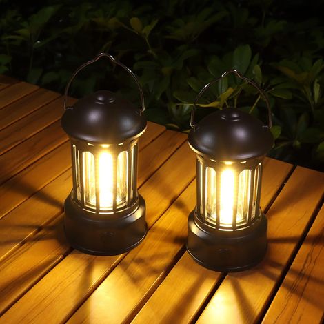 Lanterne Camping LED, Lot de 2 IPX4 Lumière Camping Etanche, Luminosité Réglable, pour Camping, Pêche, Jardin, Randonnée et les Pannes D'urgence (1/5)