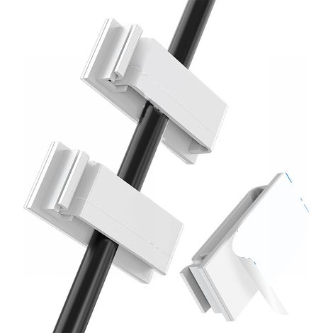 Support de câble auto-adhésif, organisateur de câbles de bureau simple pour le rangement des fils, blanc RQ2613 (1/5)