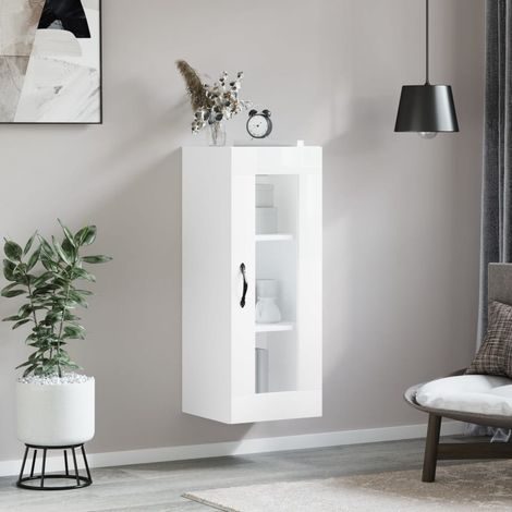 Armoire Murale Décoration. A suspendre, Blanc Brillant. 90 X 34 X 34 cm (1/5)